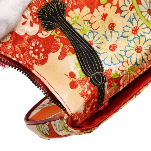 Christian Dior Multicolor Silk Embroidered Saddle Clutch RE0011 194228 - Picture 4 of 9